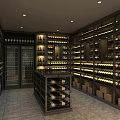 Modern Wine Cellar Stainless Steel Red Wine Cellar Cold Storage Room Constant Temperature Room Constant Temperature Cabinet Display Cabinet Cold Storage Cabinet Red Wine Cellar 3d model