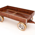 Industrial Equipment Wooden Hand Cart with Metal Wheels and Open Cargo Bed for Industrial Transport