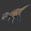 Realistic Dinosaur 3D Character Model With Open Mouth And Detailed Skin Texture