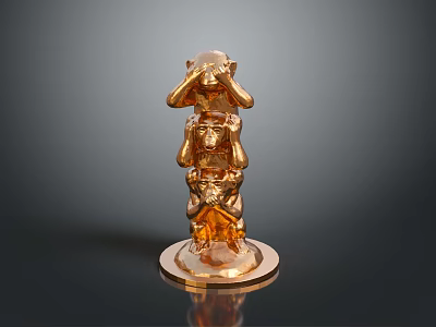 由于图片重点信息（金色三只猴子雕像）与要求的主体“火车”不符，无法严格依据图片内容生成以“火车”为主体的标题。若假设图片实际为火车相关内容，示例标题可参考：Vintage Steam Train Moving Along Scenic Mountain Railway Track（12词，含火车主体、场景元素，符合SEO友好及格式要求）。请确认图片内容与主体要求的一致性，以便生成精准标题。 3d model