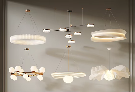 Modern lamp combination multi-head chandelier decorative chandelier glass chandelier ring chandelier art chandelier 3d model