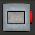 Metallic Cube Shaped Industrial Equipment With Square Openings And Top Cover