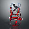 Red Commercial Safety Harness Equipment With Adjustable Straps For Professional Work Use