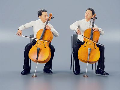 modern man cello instrument playing cello instrument playing cello duet alto violin stage performance male fashion dress model