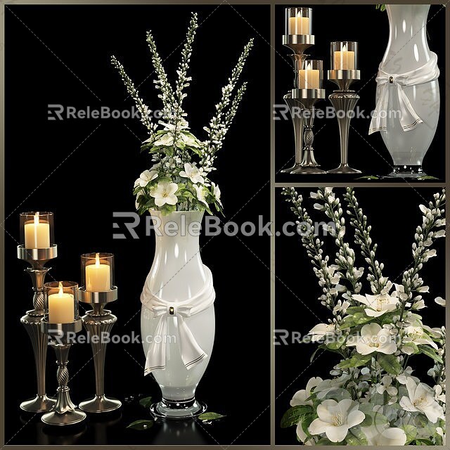 Vase Vase Flower Glass Vase Jewelry Ornaments Flower arrangement Aquatic flower Floral potted candlestick candle 3d model