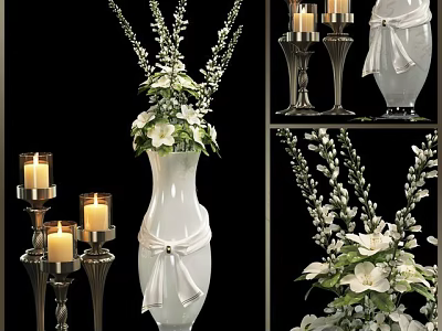 Vase Flower Glass Vase Jewelry Ornaments Flower arrangement Aquatic flower Floral potted candlestick candle 3d model