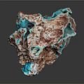 Natural Turquoise And Brown Mineral Specimen With Crystalline Structure And Rough Surface