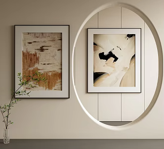 Decorative Painting Hanging Painting Abstract Painting 3d model