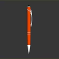 Sleek Shiny Red Pen With Silver Clip In Upright Position On Gray Background