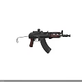 Military Style Tactical Assault Rifle With Metal Body Wooden Stock Grip And Scope