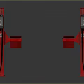 Red Two Post Car Lift With Parallel Platforms And Support Structures 3d model