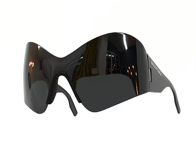 Stylish Black Jewelry Accessory With Reflective Finish And Trendy Brand Design Elements 3d model