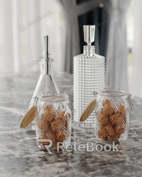 Modern Ornaments Combination Kitchen Ornaments Wine Bottle Cup Jar model