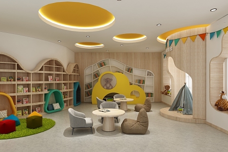 Picture Book Room of Modern Kindergarten 3d model