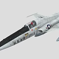 U.S. Air Force Fighter Jet With White Black Exterior Red Cockpit And Emblem