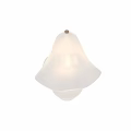 White Ceramic Table Lamp With Petal Shaped Shade And Warm Glow Light