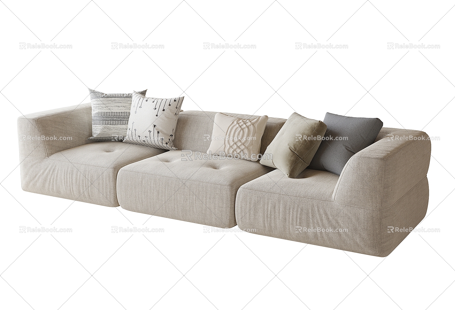 Multi-person sofa sofa 3d model