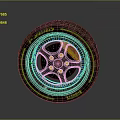P ZERO Tire Featuring Green Accent Lines Metallic Wheel Rim and Red Brake Caliper