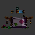 Colorful Decorative Tent With Blue Crystal Top Green Grass And Small Stone Decorations