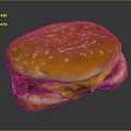 Juicy Burger with Sesame Seed Bun Cheese Patty and Crispy Bacon Golden Crust