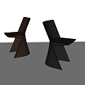 Modern Brown And Black Leisure Chairs With Unique Slanted Backrest Design