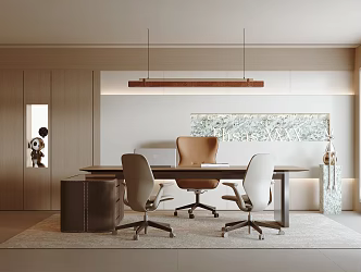 Modern Office President's Office Manager's Office Chairman's Office Desk and Chair Combination 3d model