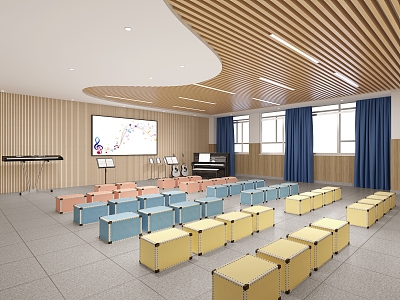 Modern Music Classroom 3d model