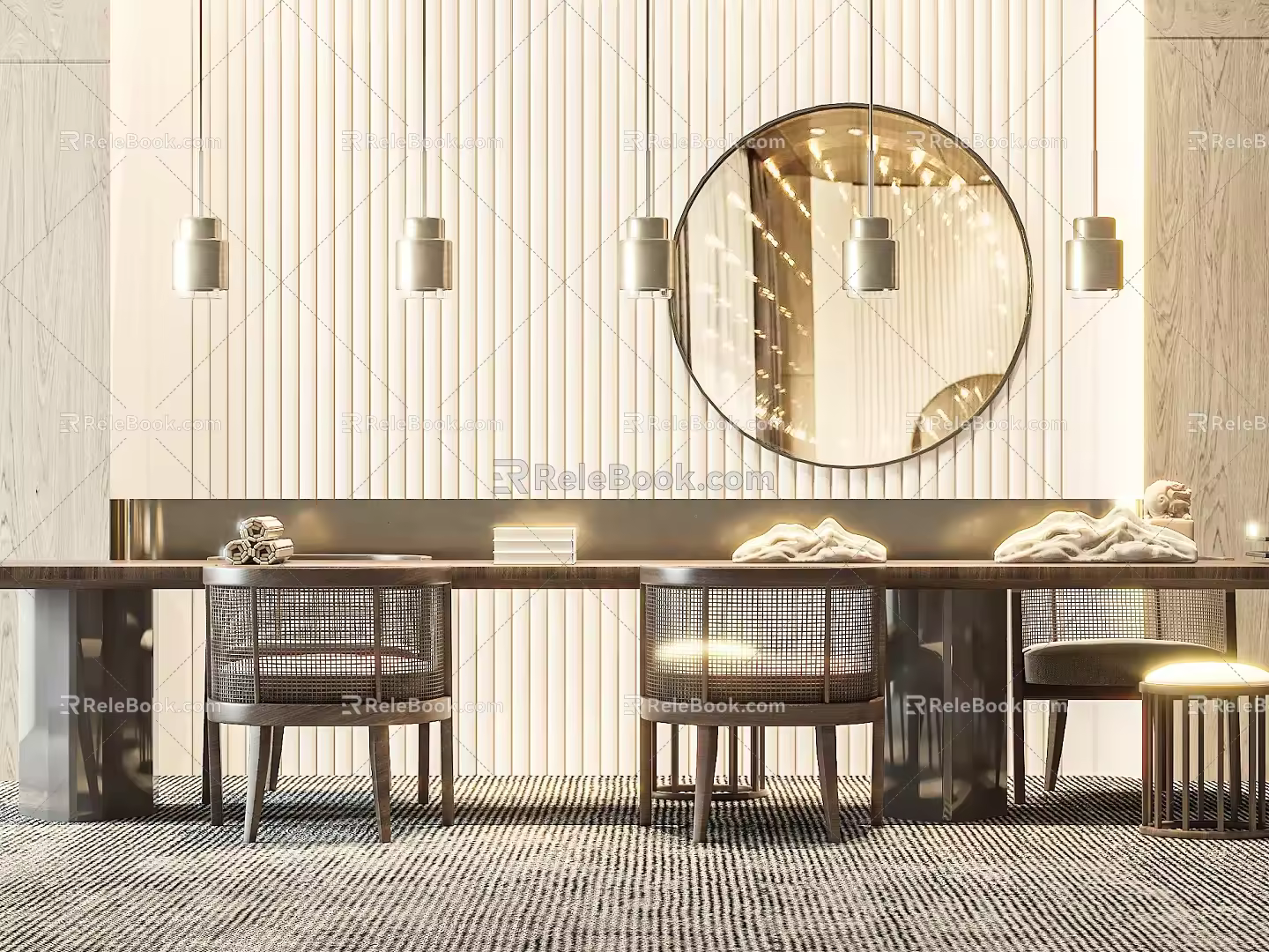 Table and chair combination 3d model