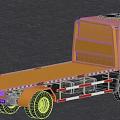 Industrial Equipment Yellow Flatbed Truck With Flat Platform And Safety Stripes