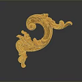 Elegant Golden Decorative Household Accessory With Intricate Floral Scroll Patterns
