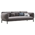 Modern Three Seater Sofa With Various Colors Decorative Pillows And Metal Legs