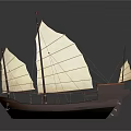 Traditional Wooden Sailing Ship With White Sails Brown Hull And Classic Design