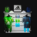 Adidas Retail Display Rack With Backpacks Shirts And Socks For Store