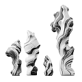 Decorative Rockery Stones With Black And White Marble Texture In Various Sizes