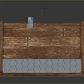 Arched Wooden Structure Design With Stone Base Chimney Antenna And Metal Grille