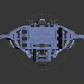 Detailed Cosmic Spacecraft Model Featuring Blue And Silver Interstellar Advanced Design