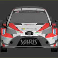 Toyota Red White Gray Racing Car With VARIS Logo Rear Spoiler And Body Decals