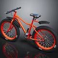 Stylish Orange Fat Tire Bicycle With Black Handlebar And Comfortable Seat