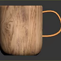 Wooden Mug With Yellow Handle For Daily Use And Home Decor