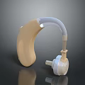 Beige White Gray Behind Ear Headphones With Ergonomic Design On Dark Smooth Surface