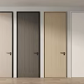 Modern Interior Hinged Doors With Various Wooden Textures And Color Tones