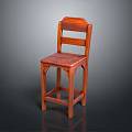 Solid Wood Bar Stool With Backrest And Smooth Seat For Kitchen Furniture
