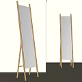 Stylish Floor Mirrors with Light Wooden Frames in Minimalist Room and Arched Doorway