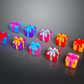 Colorful Decorative Gift Boxes With Ribbon Bows And Vibrant Patterns For Daily Use