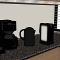 Modern Kitchen Equipment Coffee Machine Kettle Kitchen Appliances 3d model