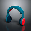 Modern Blue And Red Over Ear Headphones With Sleek Electronic Design
