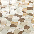 Multicolor Hexagonal Floor Tiles With Marble Texture Modern Decorative Patterned Layout