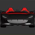 Stylish Black Convertible Car With Red Seats And Red Stripe Details