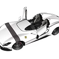 White Sports Car With Open Gull Wing Doors and Sleek Modern Exterior Design