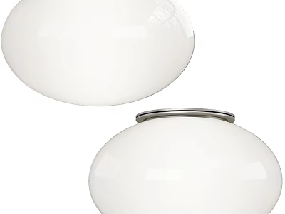 White Spherical Table Lamps With Metal Rim Modern Decorative Design 3d model